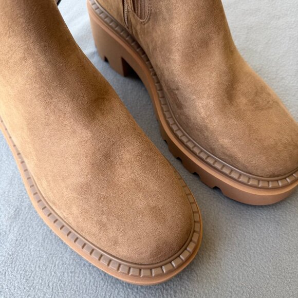 Women's Kyrie Chunky Heel Ankle Sock Boots Tan - Universal Thread Tan 7.5 - Picture 8 of 11